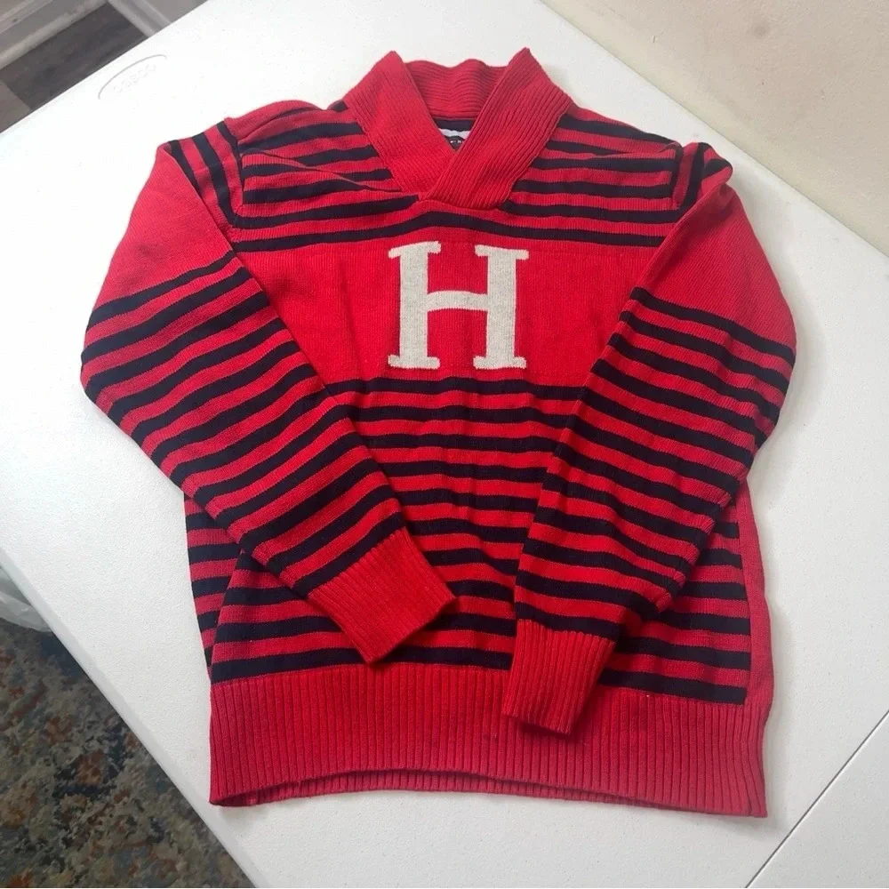 Tommy Hilfiger Boys Sweater Letterman Size XL 20 Red Blue